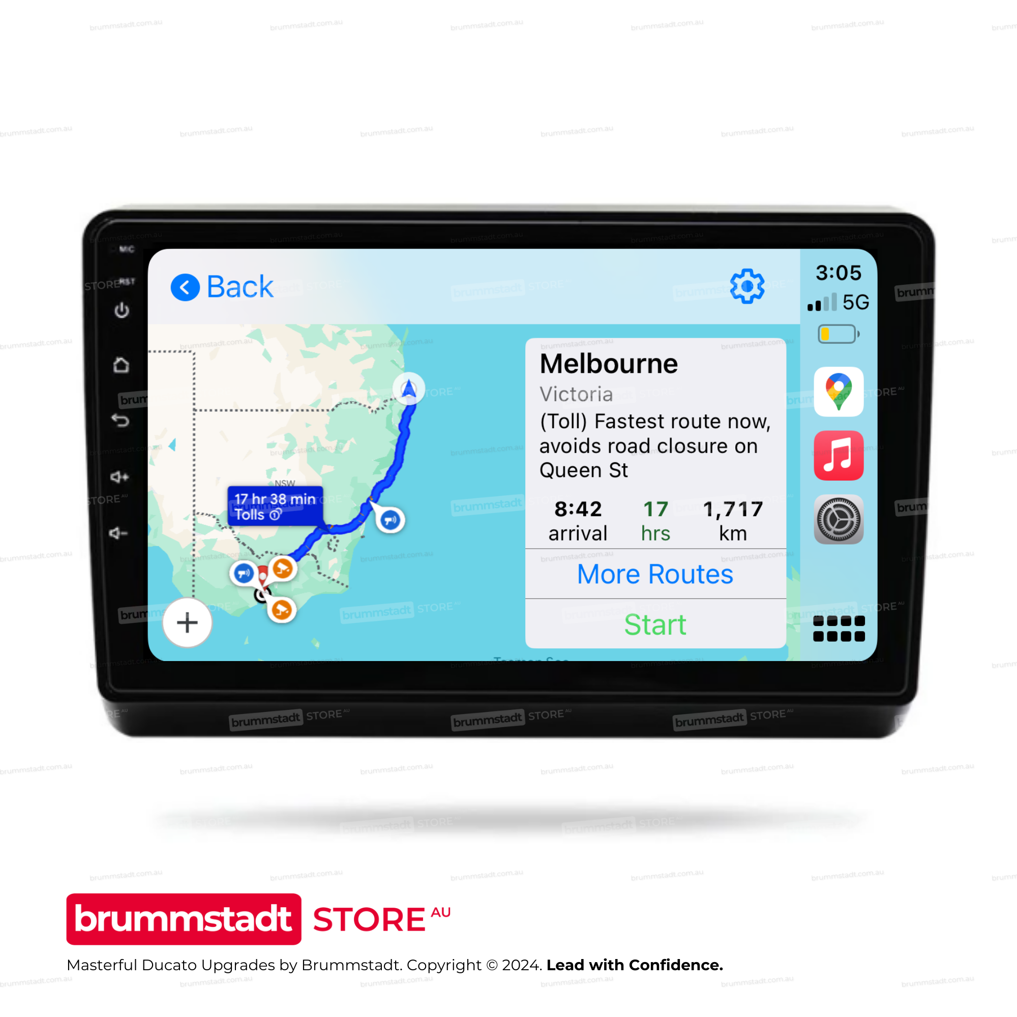 Fiat Ducato 2006-2020 - Premium Head Unit Upgrade Kit: Radio Infotainment System with Wired & Wireless Apple CarPlay and Android Auto Compatibility