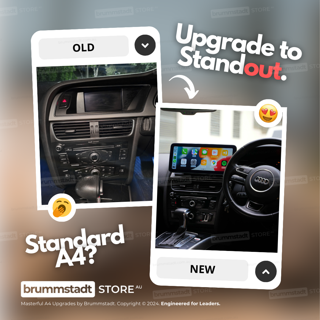 Audi A4 A5 2009-2016 - Premium Head Unit Upgrade Kit: Radio Infotainment System with Wired & Wireless Apple CarPlay and Android Auto Compatibility