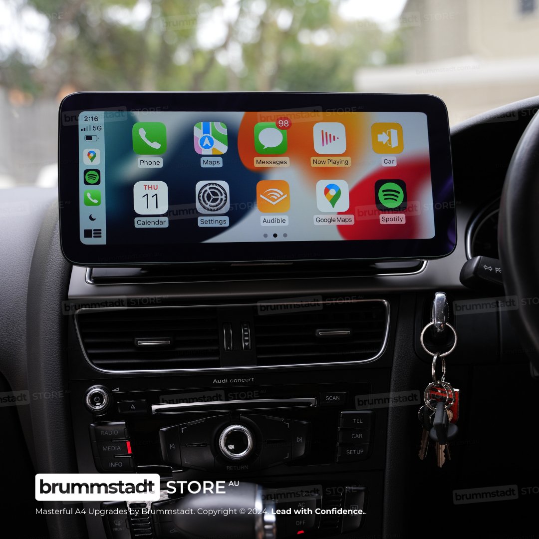 Audi A4 2009-2016 - Premium Head Unit Upgrade Kit: Radio Infotainment System with Wired & Wireless Apple CarPlay and Android Auto Compatibility - baeumer technologies