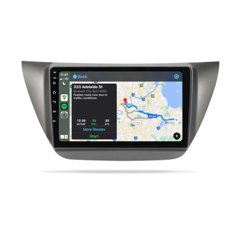 Mitsubishi Lancer 2000-2010 - Premium Head Unit Upgrade Kit: Radio Infotainment System with Wired & Wireless Apple CarPlay and Android Auto Compatibility - baeumer technologies