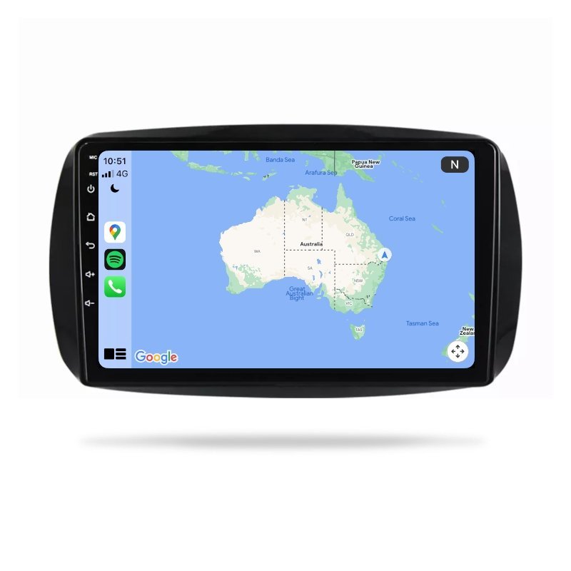 Smart Fortwo 2016-2020 - Premium Head Unit Upgrade Kit: Radio Infotainment System with Wired & Wireless Apple CarPlay and Android Auto Compatibility - baeumer technologies