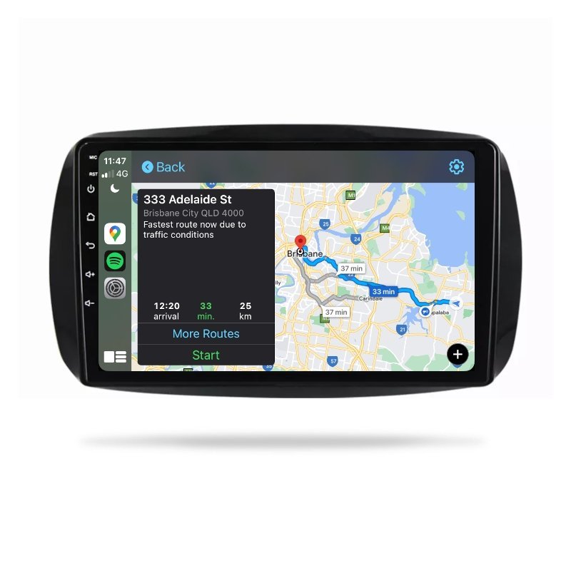 Smart Fortwo 2016-2020 - Premium Head Unit Upgrade Kit: Radio Infotainment System with Wired & Wireless Apple CarPlay and Android Auto Compatibility - baeumer technologies