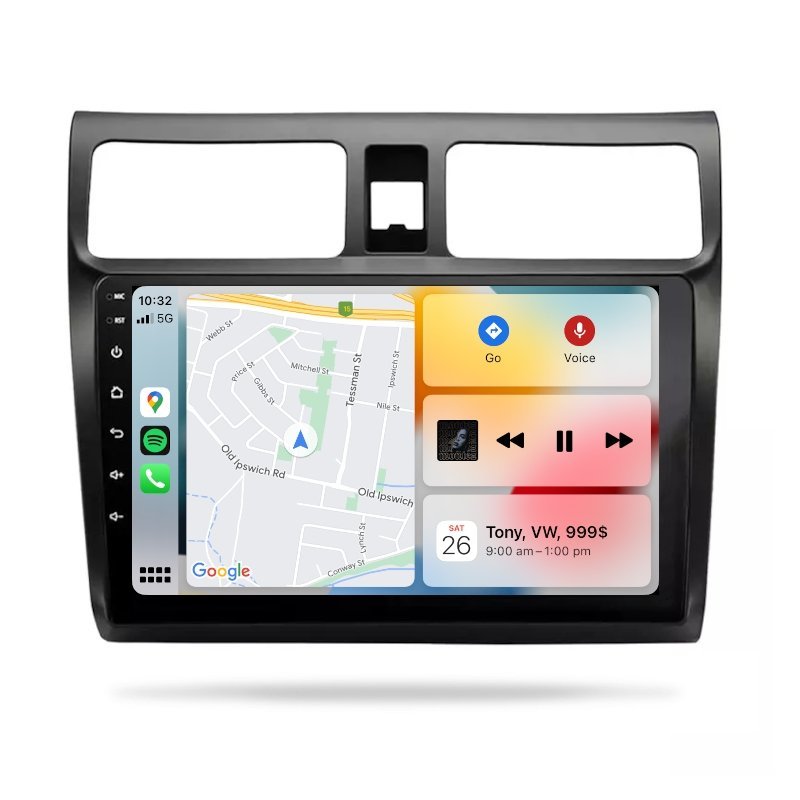 Suzuki Swift 2005-2010 - Premium Head Unit Upgrade Kit: Radio Infotainment System with Wired & Wireless Apple CarPlay and Android Auto Compatibility - baeumer technologies