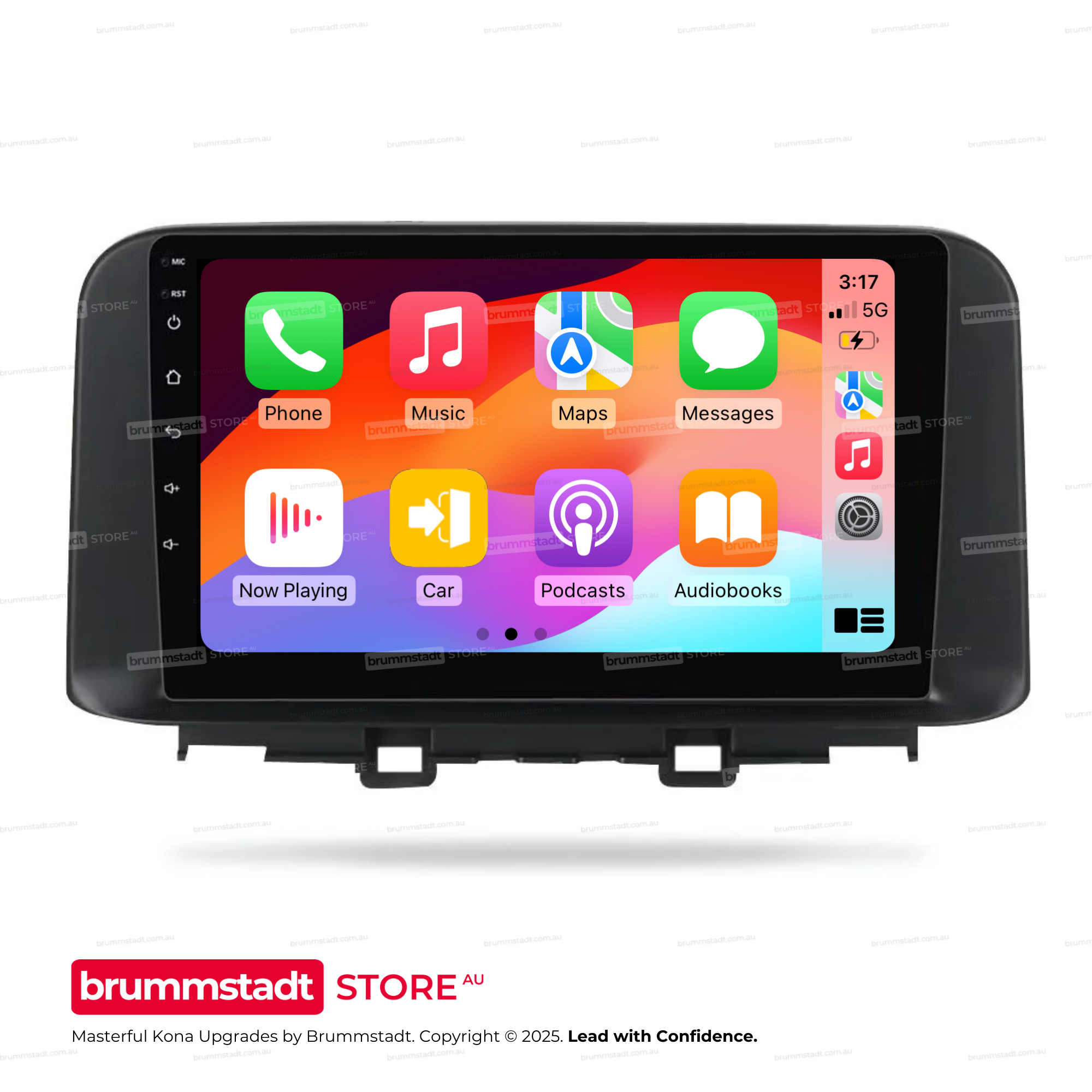 Hyundai Kona 2017-2022 - Premium Head Unit Upgrade Kit: Radio Infotainment System with Wired & Wireless Apple CarPlay and Android Auto Compatibility