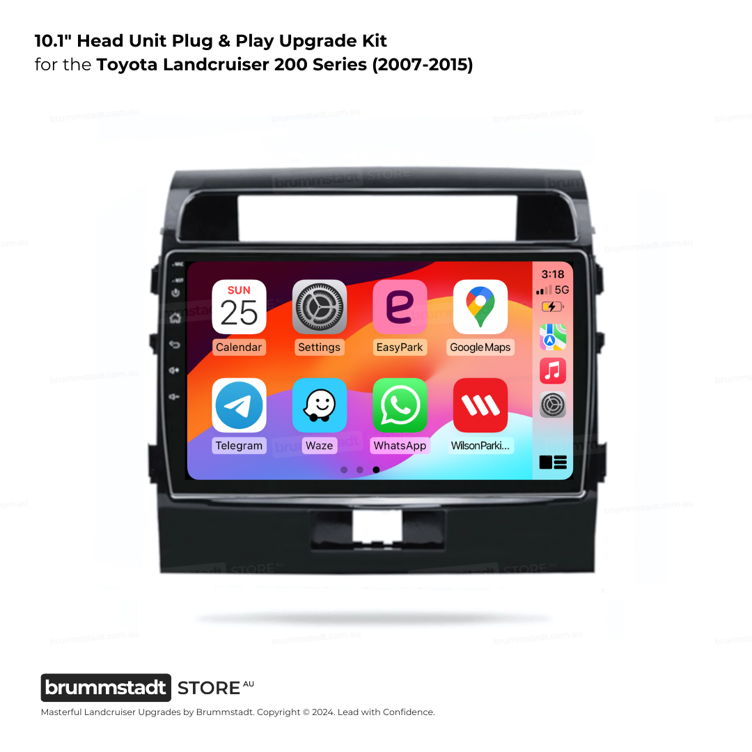 Toyota Land Cruiser 200 Series 2007-2015 - Premium Head Unit Upgrade Kit: Radio Infotainment System with Wired & Wireless Apple CarPlay and Android Auto Compatibility