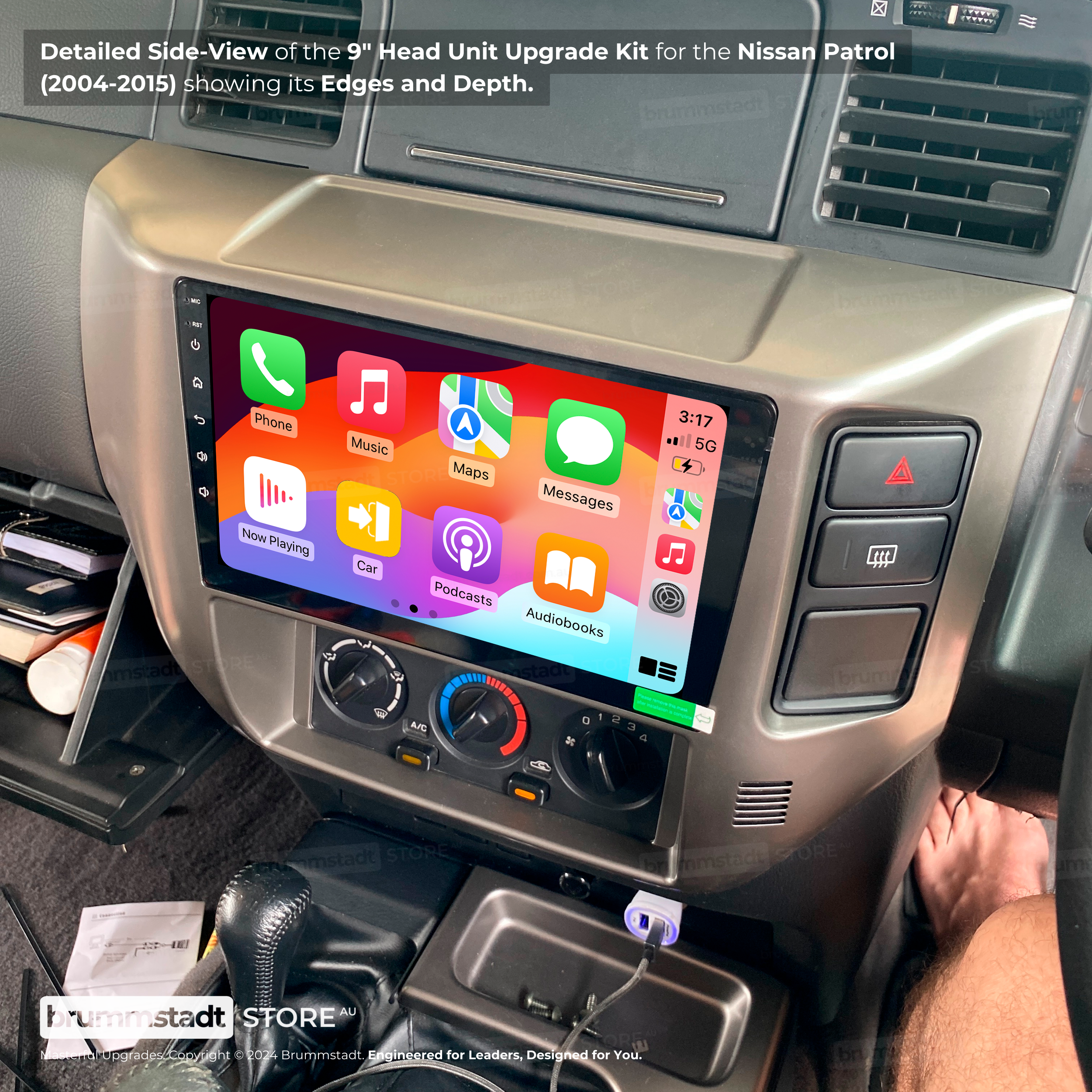 Nissan Patrol 2004-2015 - Premium Head Unit Upgrade Kit: Radio Infotainment System with Wired & Wireless Apple CarPlay and Android Auto Compatibility