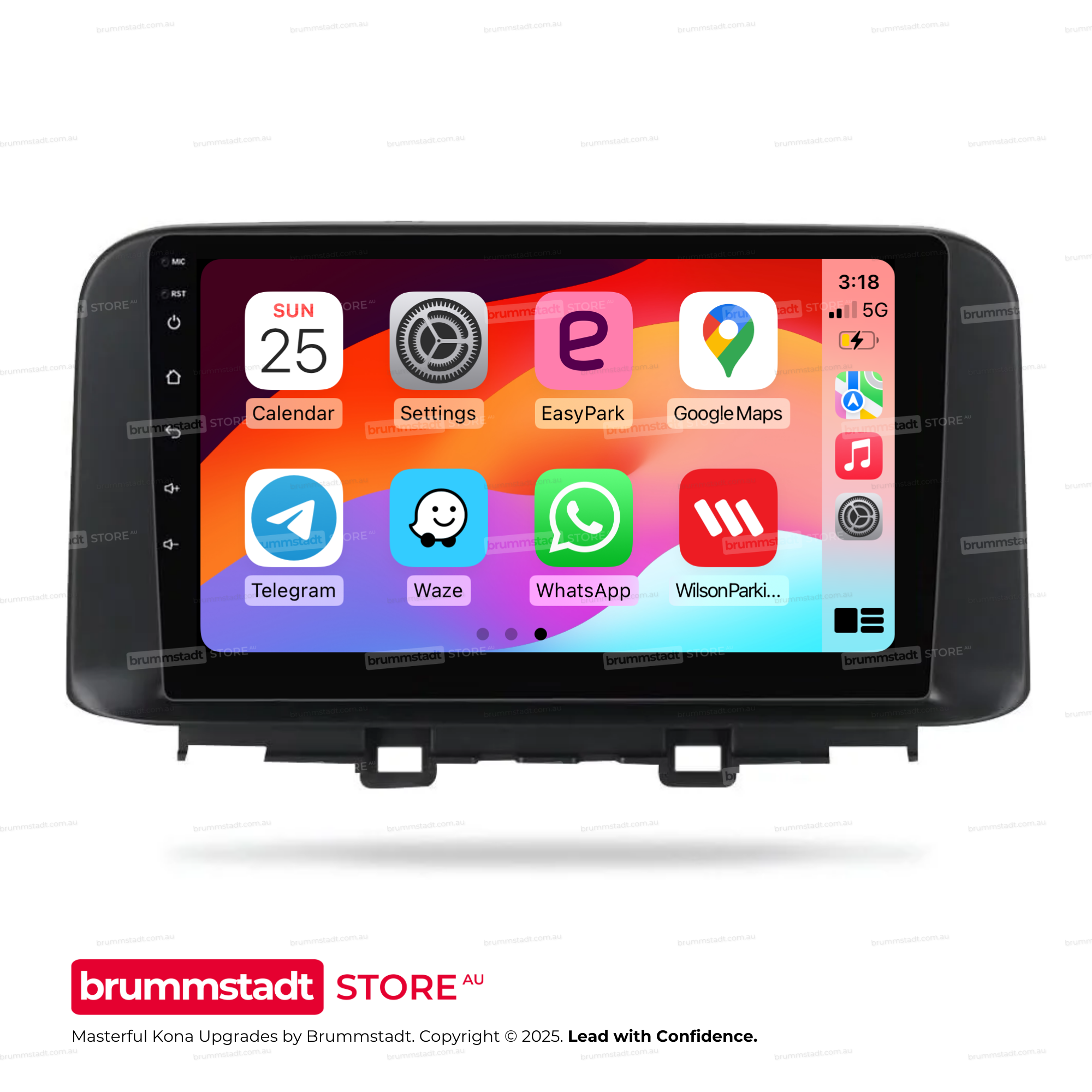 Hyundai Kona 2017-2022 - Premium Head Unit Upgrade Kit: Radio Infotainment System with Wired & Wireless Apple CarPlay and Android Auto Compatibility