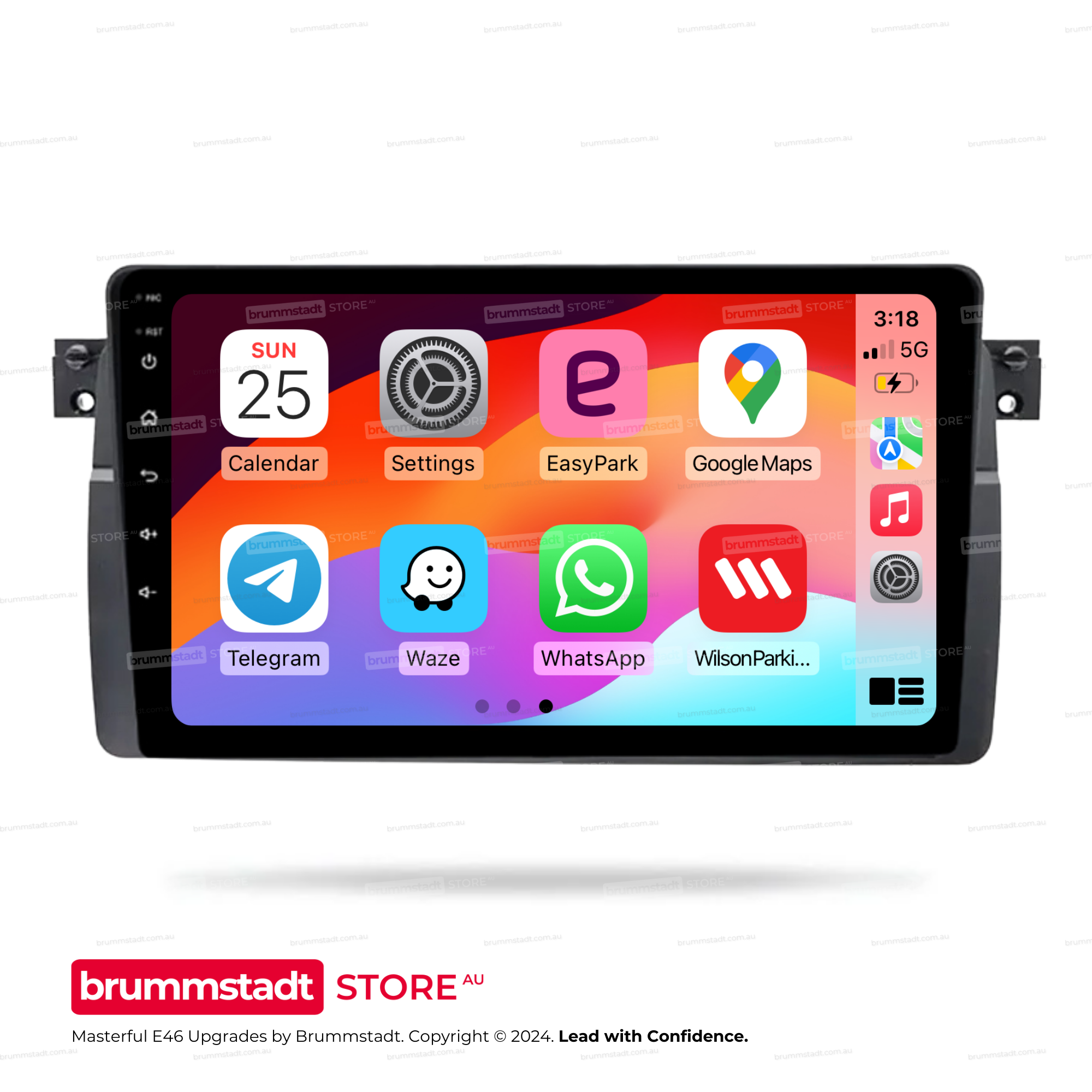 BMW 3 Series 1998-2006 (E46) - Premium Head Unit Upgrade Kit: Radio Infotainment System with Wired & Wireless Apple CarPlay and Android Auto Compatibility