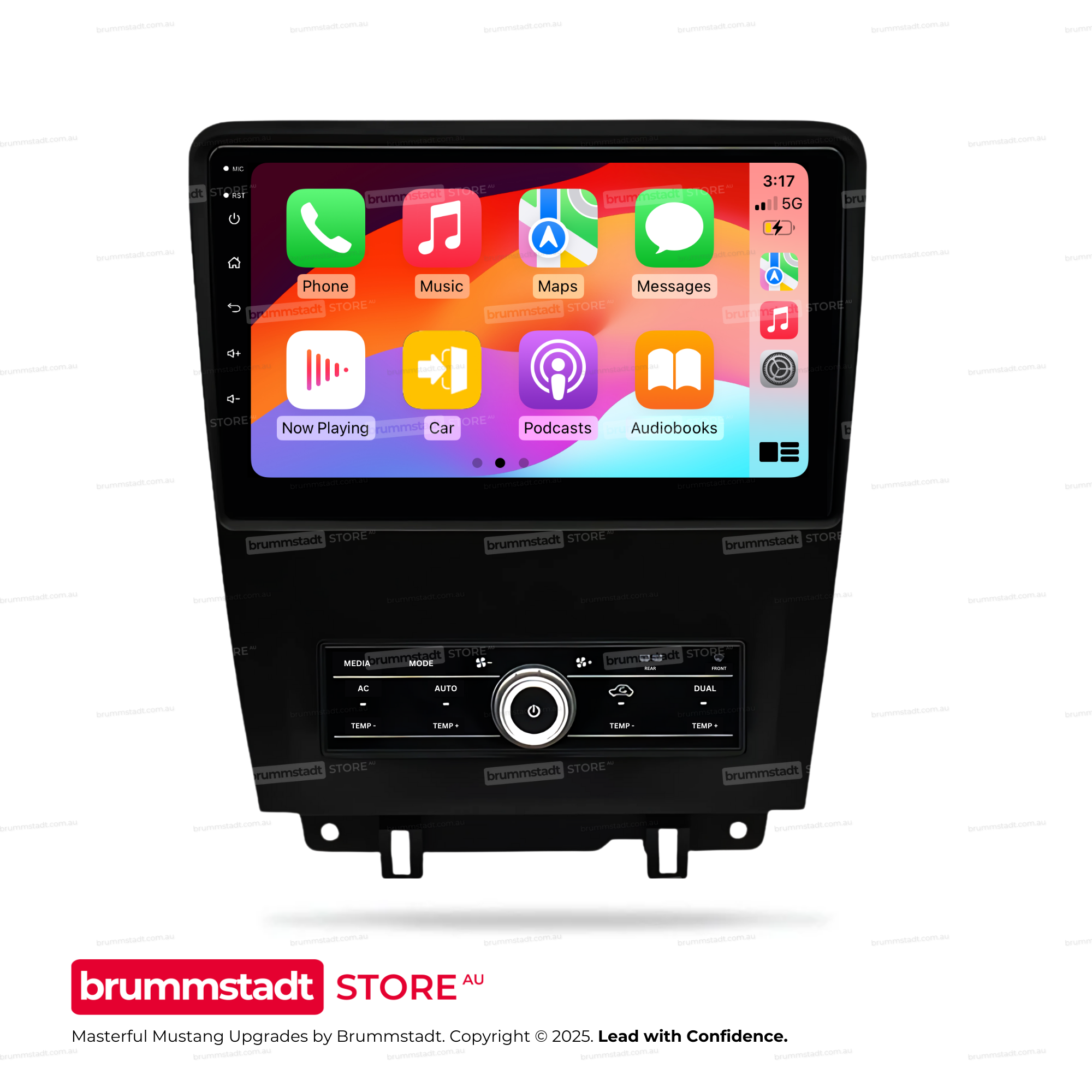 Ford Mustang 2010-2014 - Premium Head Unit Upgrade Kit: Radio Infotainment System with Wired & Wireless Apple CarPlay and Android Auto Compatibility