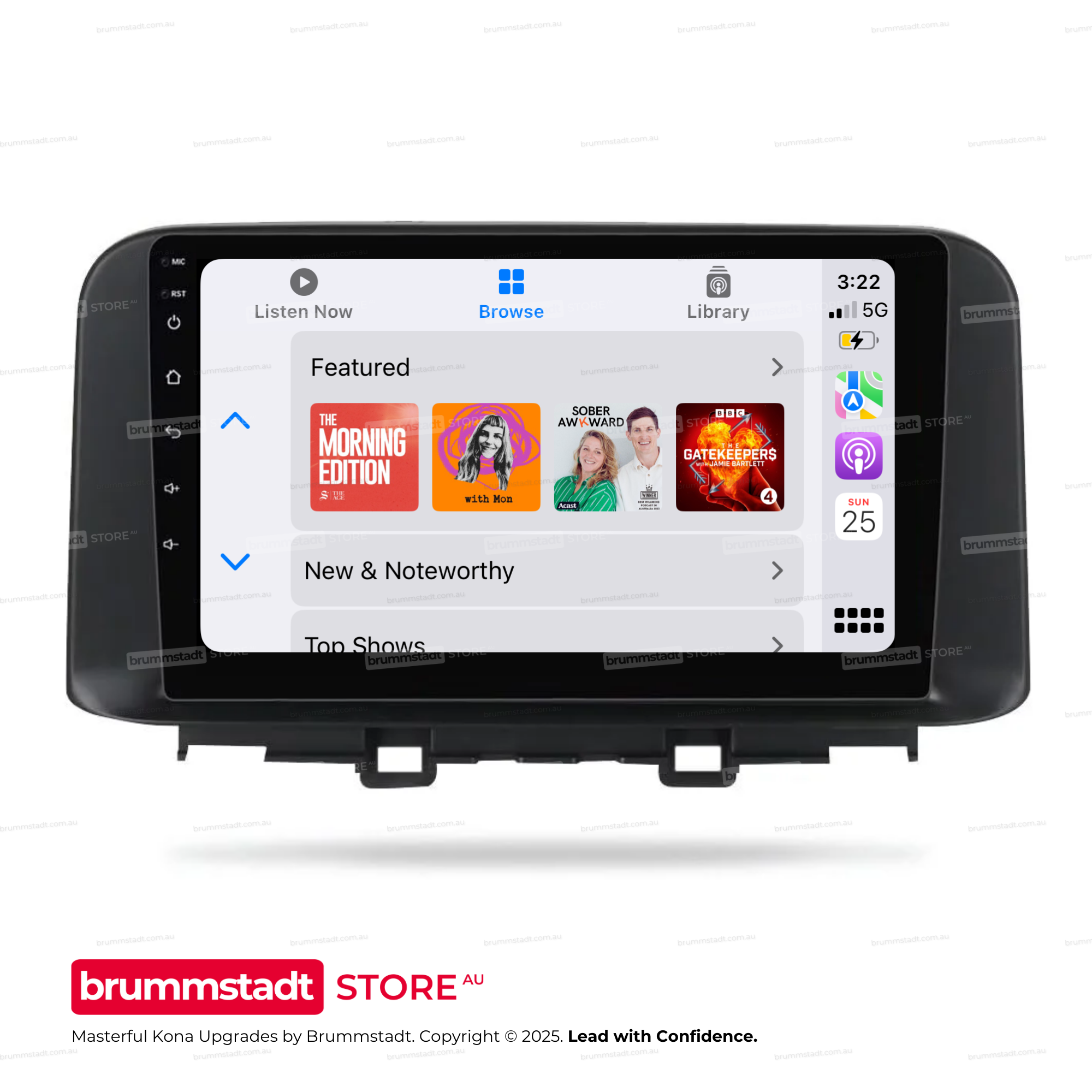 Hyundai Kona 2017-2022 - Premium Head Unit Upgrade Kit: Radio Infotainment System with Wired & Wireless Apple CarPlay and Android Auto Compatibility