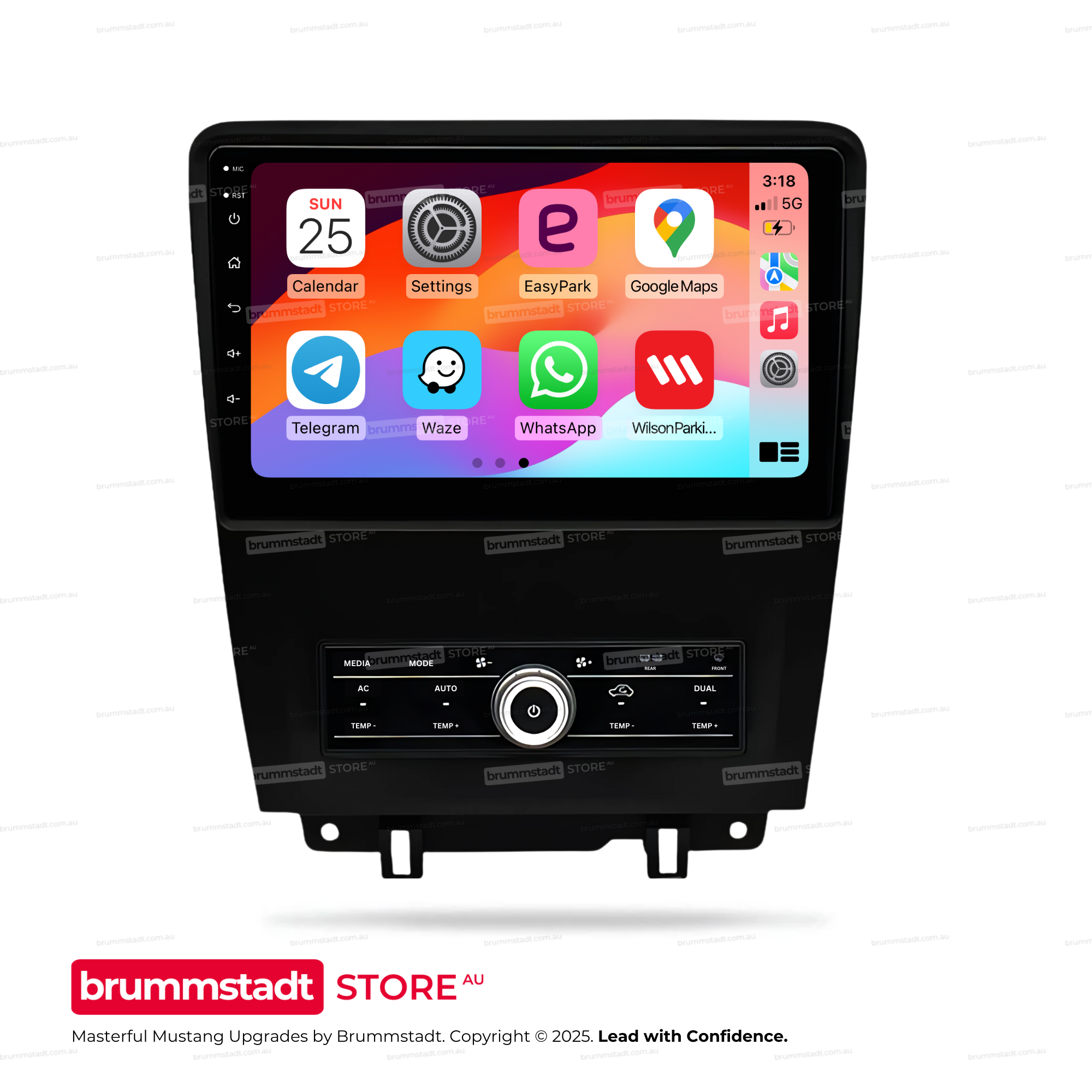 Ford Mustang 2010-2014 - Premium Head Unit Upgrade Kit: Radio Infotainment System with Wired & Wireless Apple CarPlay and Android Auto Compatibility