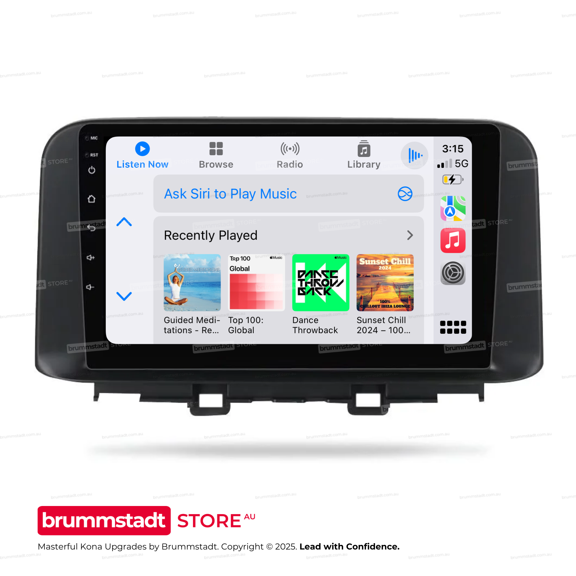 Hyundai Kona 2017-2022 - Premium Head Unit Upgrade Kit: Radio Infotainment System with Wired & Wireless Apple CarPlay and Android Auto Compatibility