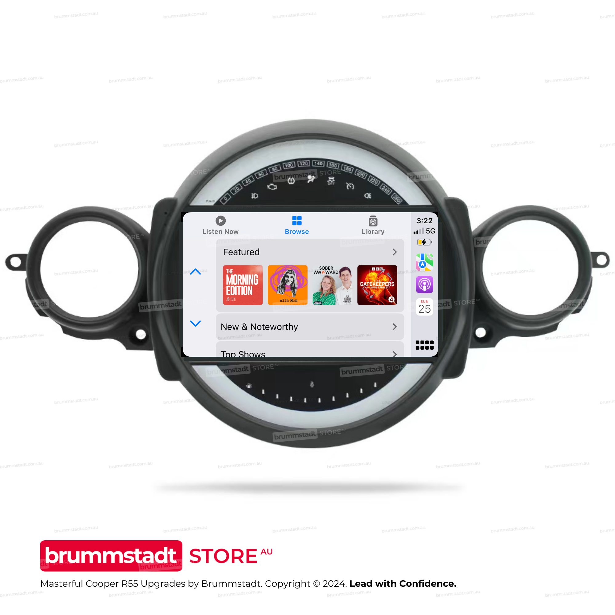 Mini Cooper S R55 2011-2014 - Premium Head Unit Upgrade Kit: Radio Infotainment System with Wired & Wireless Apple CarPlay and Android Auto Compatibility