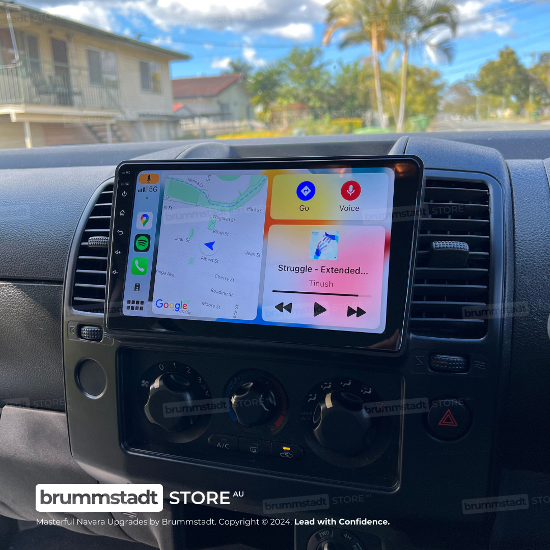 Nissan Navara 2005-2015 D40 - Premium Head Unit Upgrade Kit: Radio Infotainment System with Wired & Wireless Apple CarPlay and Android Auto Compatibility
