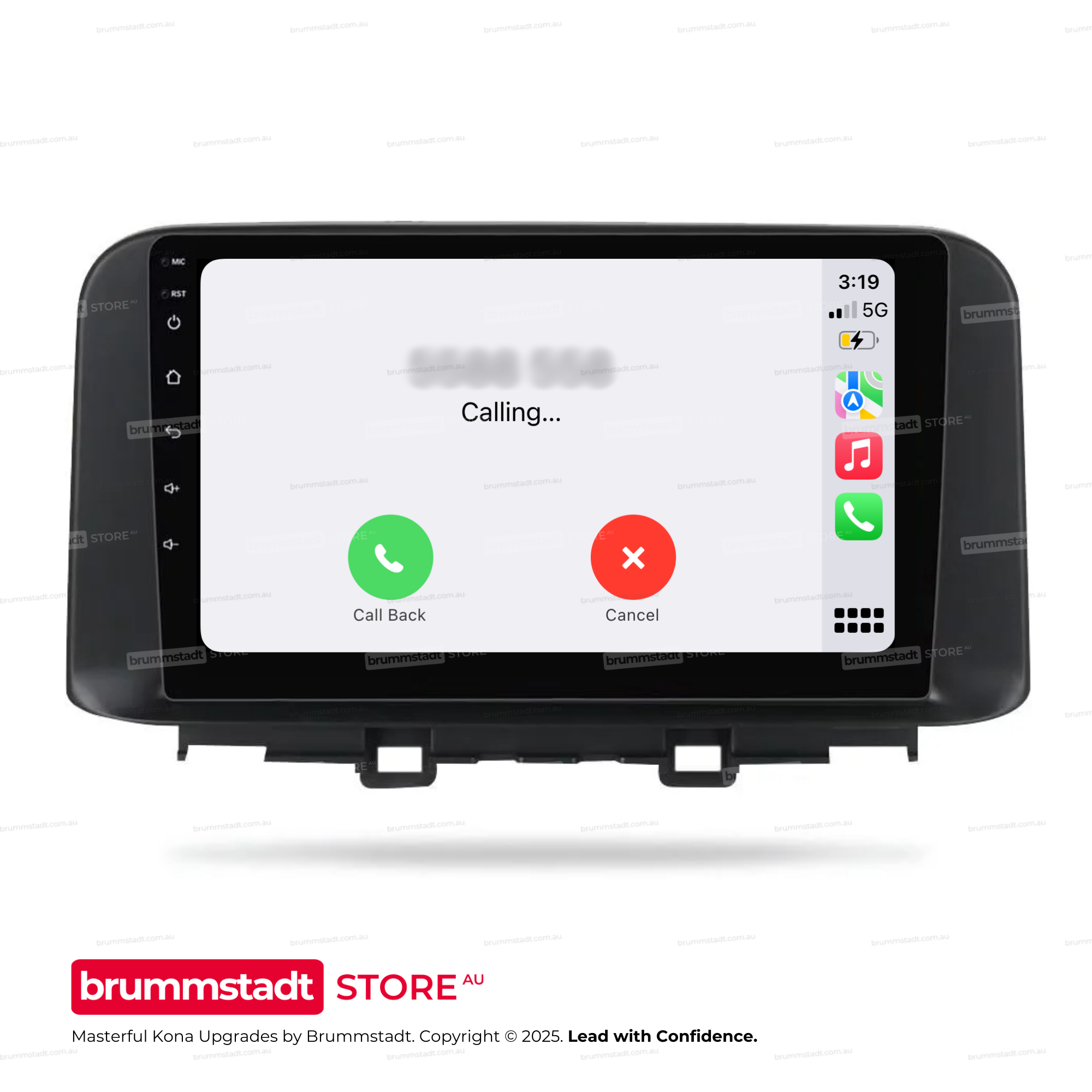 Hyundai Kona 2017-2022 - Premium Head Unit Upgrade Kit: Radio Infotainment System with Wired & Wireless Apple CarPlay and Android Auto Compatibility