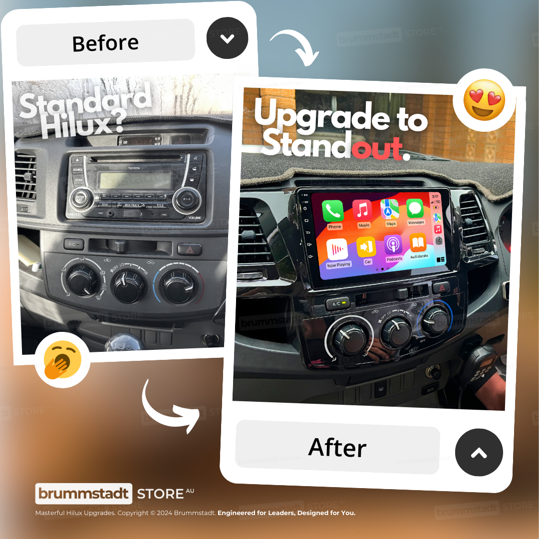 Toyota Hilux 2005-2014 - Premium Head Unit Upgrade Kit: Radio Infotainment System with Wired & Wireless Apple CarPlay and Android Auto Compatibility