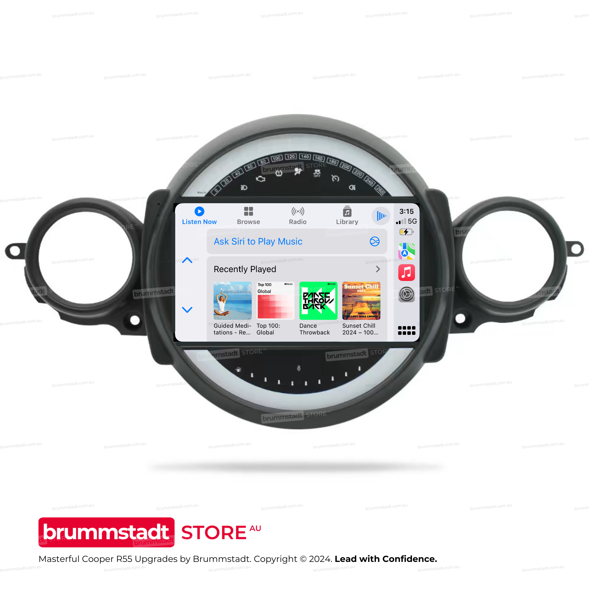 Mini Cooper S R55 2011-2014 - Premium Head Unit Upgrade Kit: Radio Infotainment System with Wired & Wireless Apple CarPlay and Android Auto Compatibility