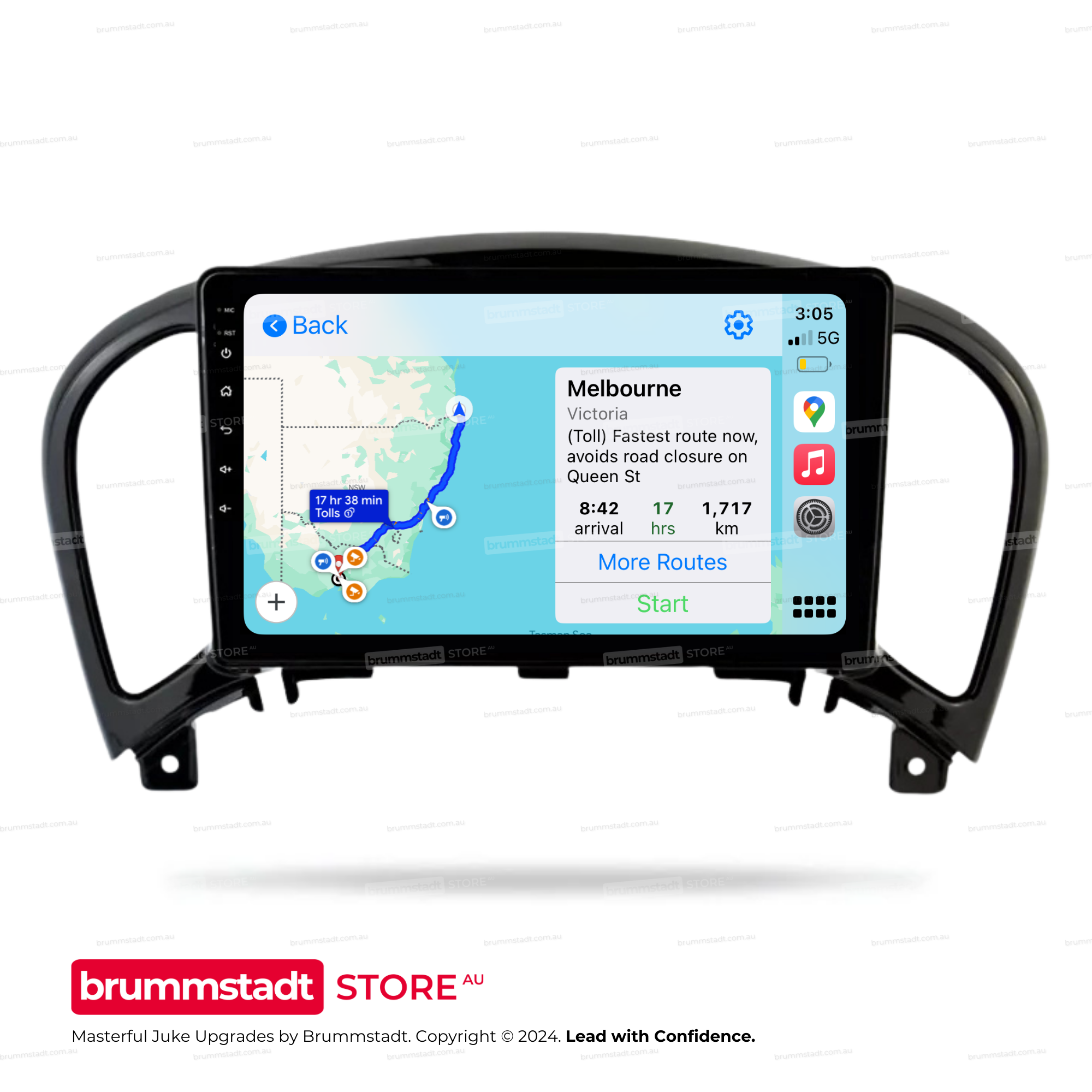 Nissan Juke 2010-2014 - Premium Head Unit Upgrade Kit: Radio Infotainment System with Wired & Wireless Apple CarPlay and Android Auto Compatibility