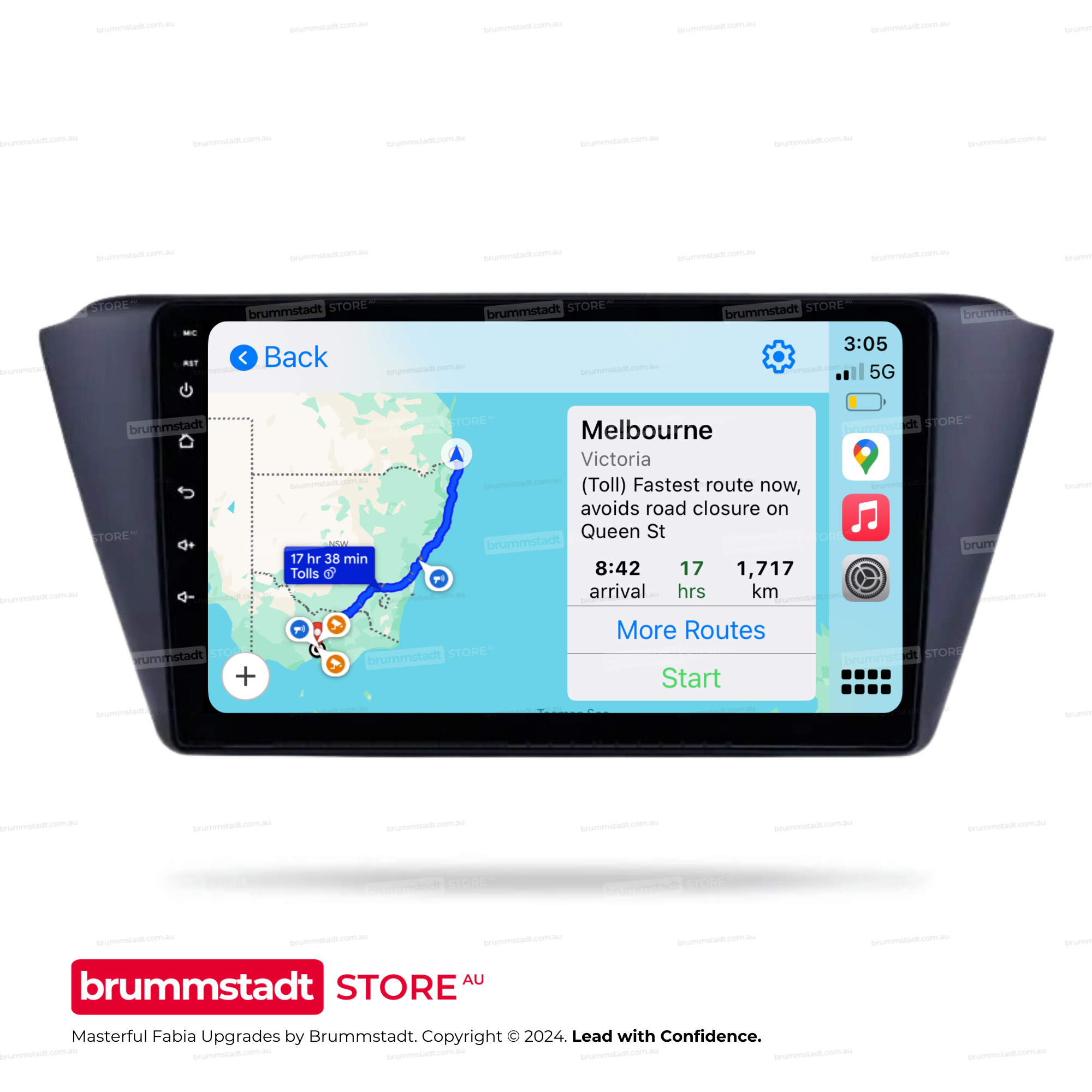 Skoda Fabia 2014-2021 - Premium Head Unit Upgrade Kit: Radio Infotainment System with Wired & Wireless Apple CarPlay and Android Auto Compatibility