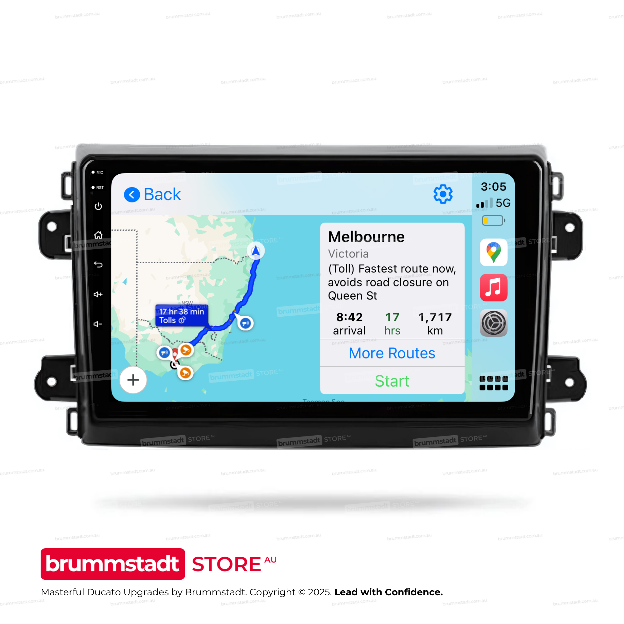 Fiat Ducato 2021-2024 - Premium Head Unit Upgrade Kit: Radio Infotainment System with Wired & Wireless Apple CarPlay and Android Auto Compatibility