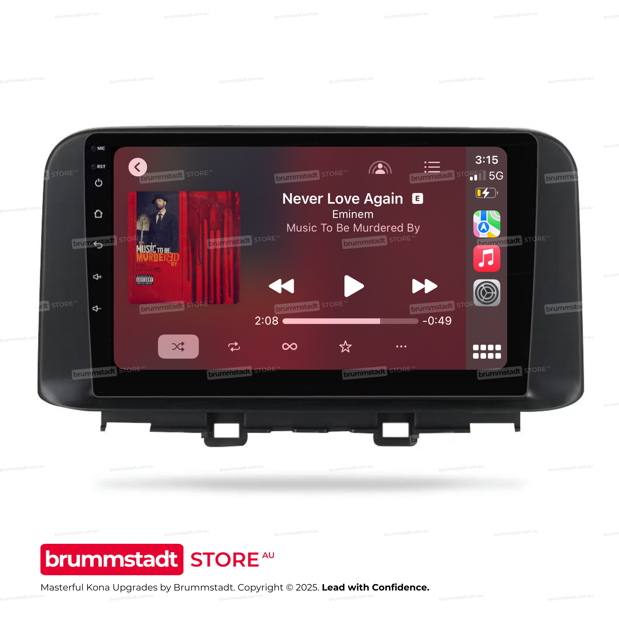 Hyundai Kona 2017-2022 - Premium Head Unit Upgrade Kit: Radio Infotainment System with Wired & Wireless Apple CarPlay and Android Auto Compatibility