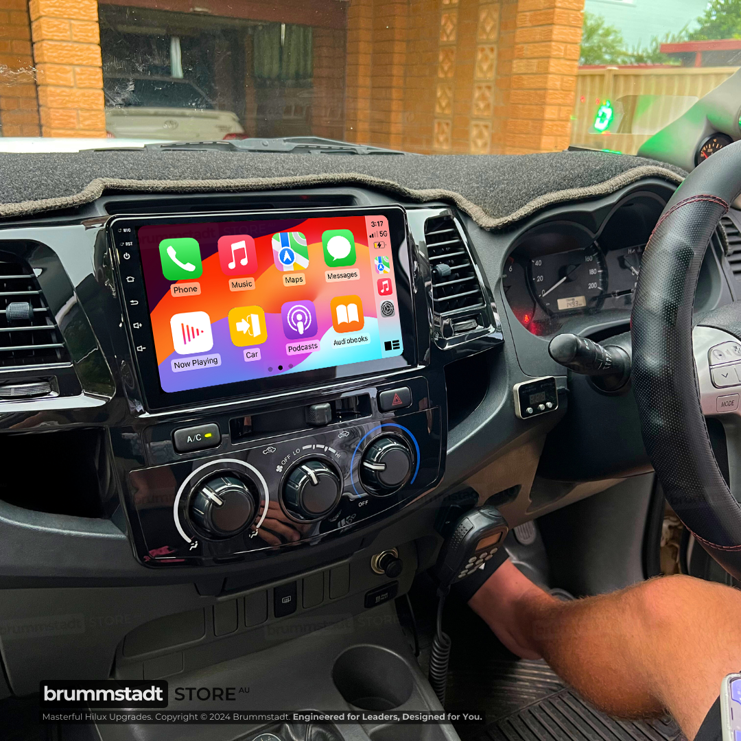 Universal 10-Inch Adjustable Rotatable 360 Degree 1DIN/2DIN Head Unit - Premium Upgrade Kit with Wired & Wireless Apple CarPlay and Android Auto