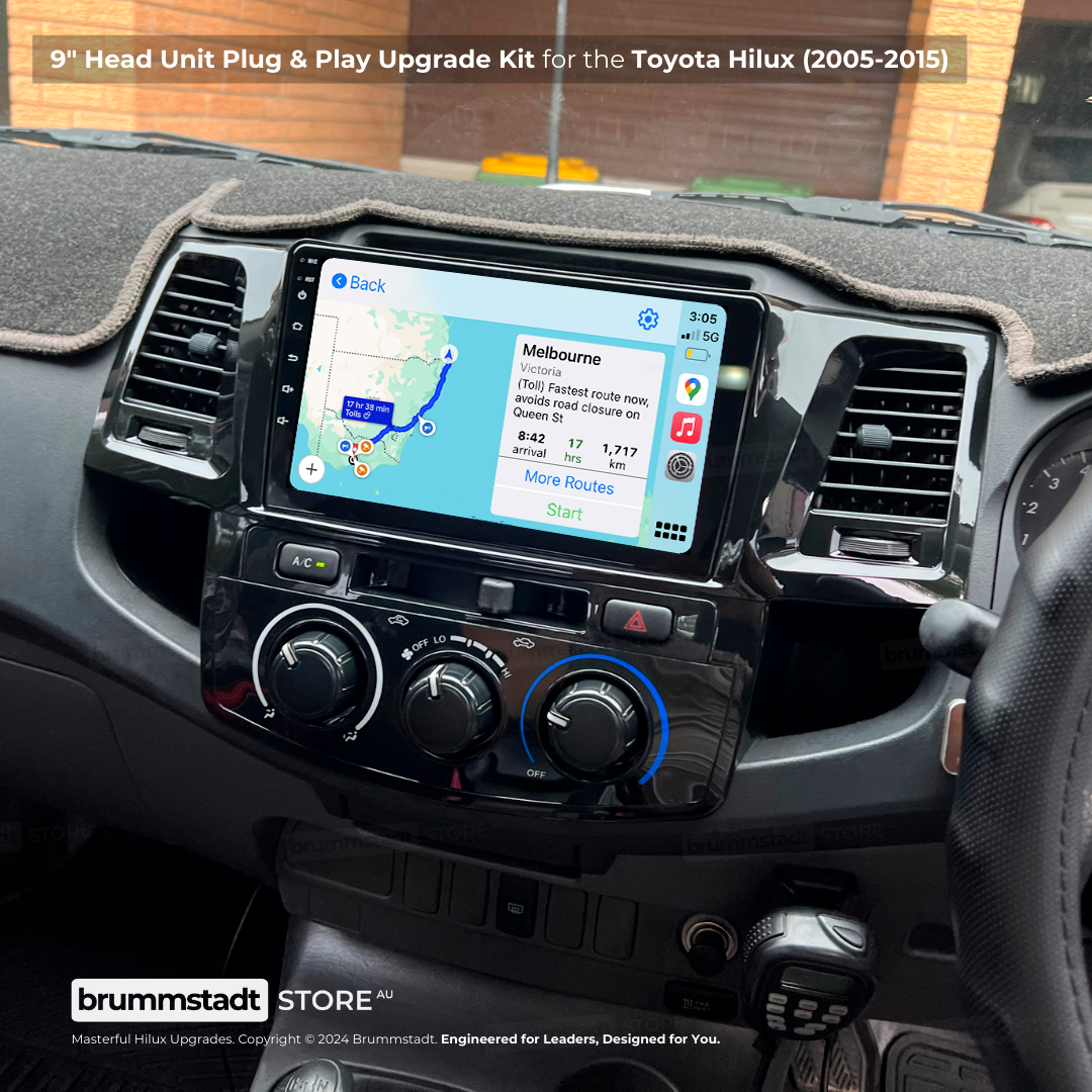 Toyota Hilux 2005-2014 - Premium Head Unit Upgrade Kit: Radio Infotainment System with Wired & Wireless Apple CarPlay and Android Auto Compatibility