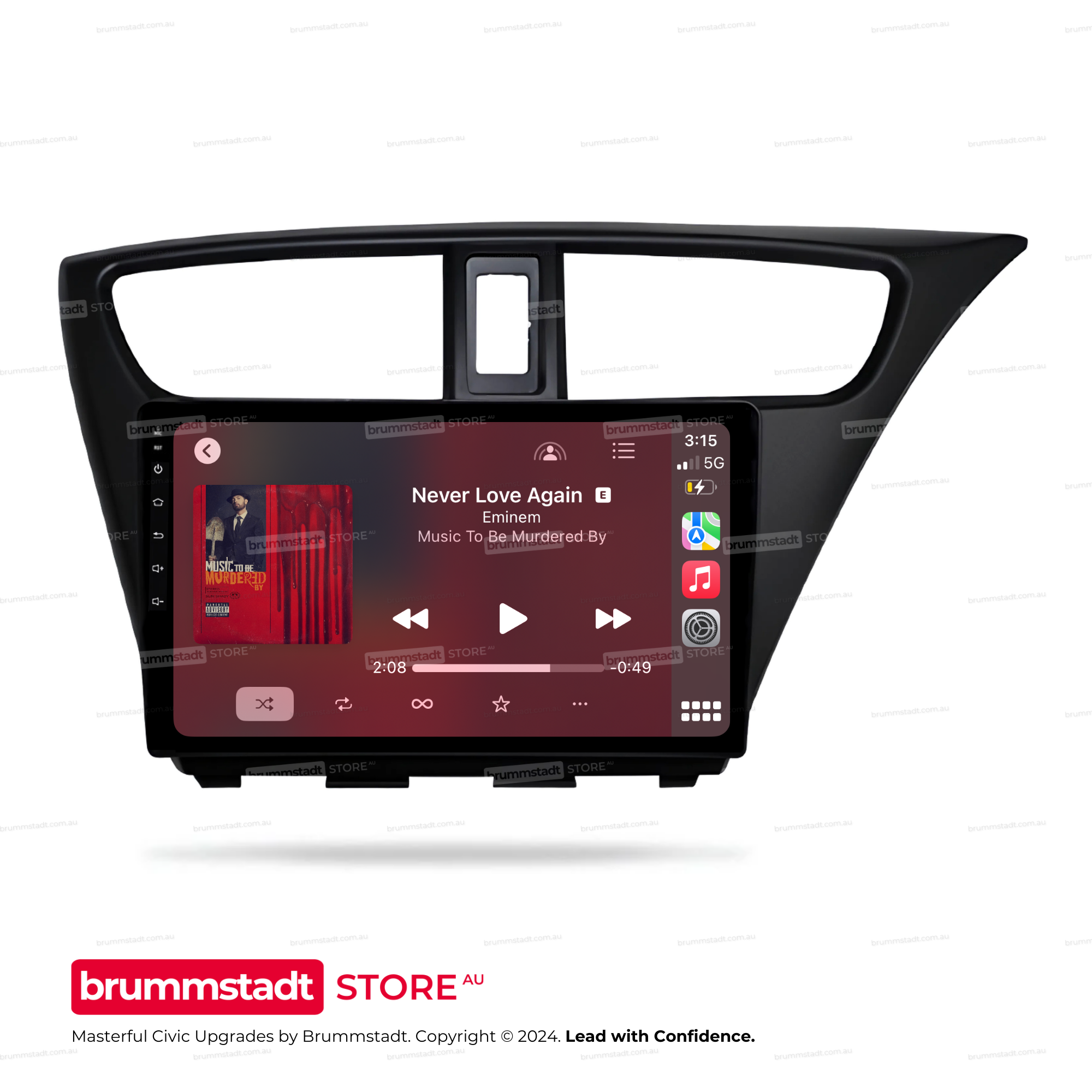 Honda Civic Hatchback 2012-2017 - Premium Head Unit Upgrade Kit: Radio Infotainment System with Wired & Wireless Apple CarPlay and Android Auto Compatibility