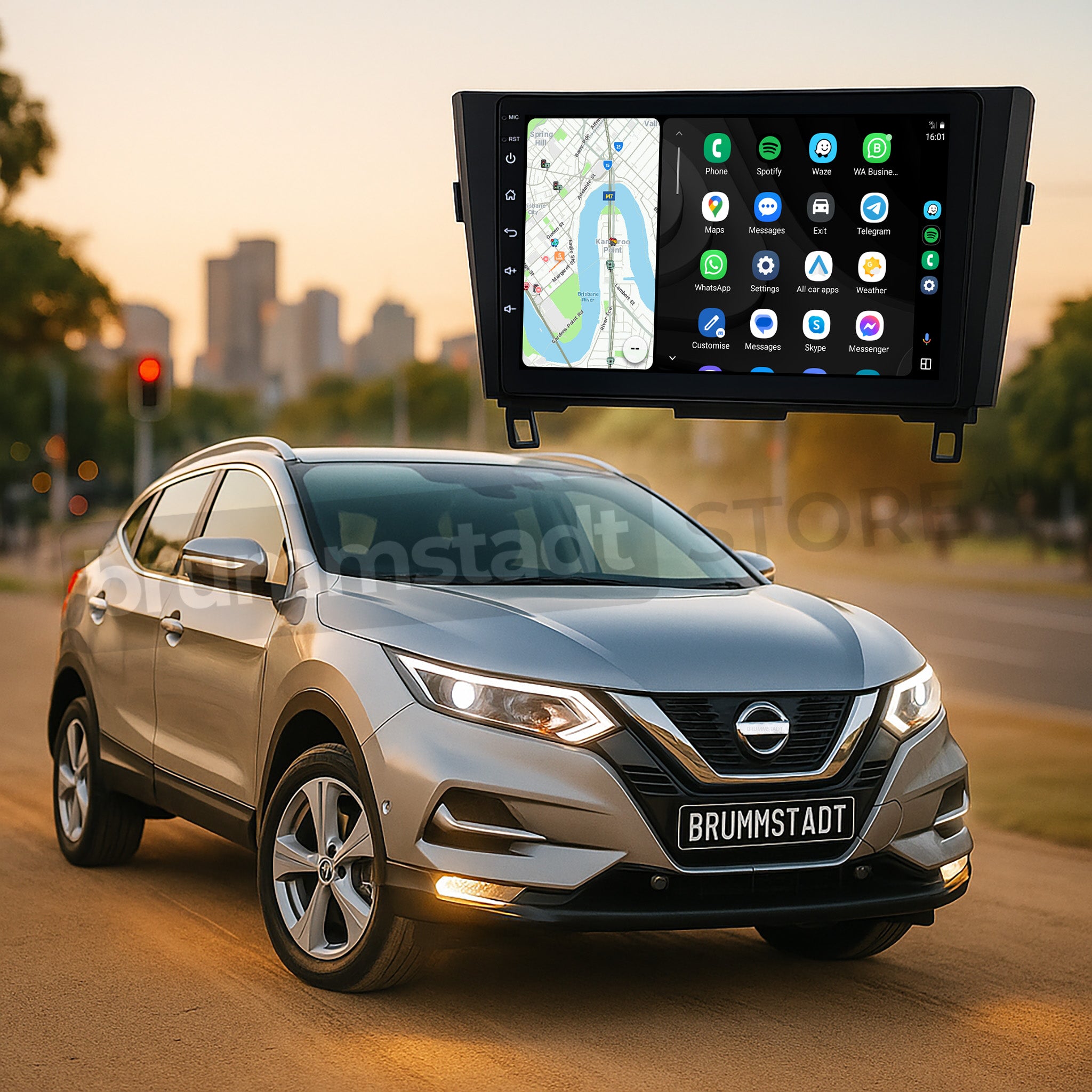 Nissan Qashqai J11 / X-Trail T32 / Rogue / Rogue Sport 2014-2020 - Premium Head Unit Upgrade Kit: Radio Infotainment System with Wired & Wireless Apple CarPlay and Android Auto Compatibility