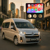 Brummstadt, Toyota HiAce 2019-2025, showcasing a vibrant Apple CarPlay interface. The Toyota HiAce features a modern infotainment system with visible apps such as Calendar, Settings, EasyPark, Messages, and Maps. Icons are neatly arranged in a grid layout, with clear visibility of time and network status. The user-friendly interface enhances driving experience, making Toyota HiAce a top choice for tech-savvy drivers.
