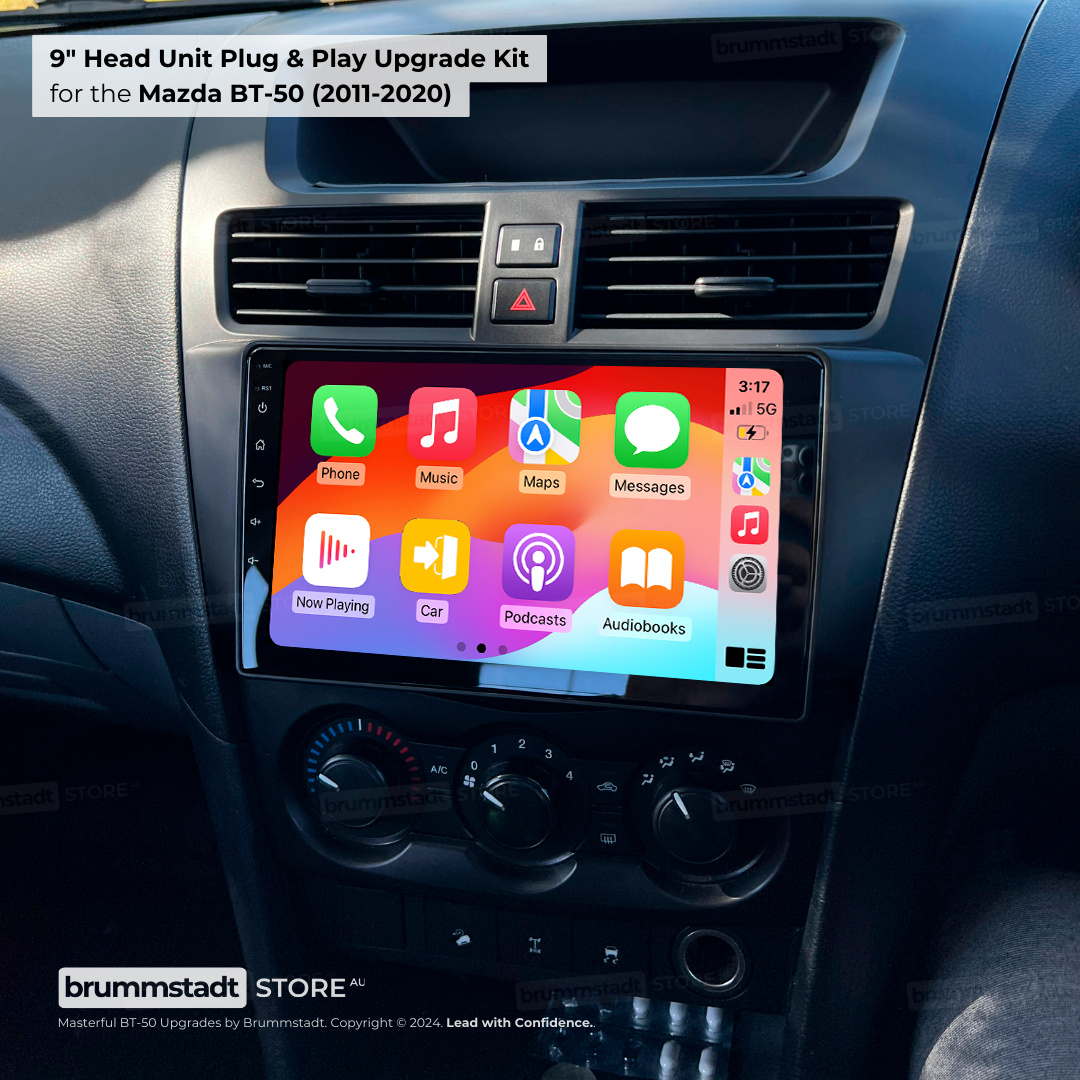 Mazda BT-50 2011-2020 WHOLE NEW FRAME - Premium Head Unit Upgrade Kit: Radio Infotainment System with Wired & Wireless Apple CarPlay and Android Auto Compatibility