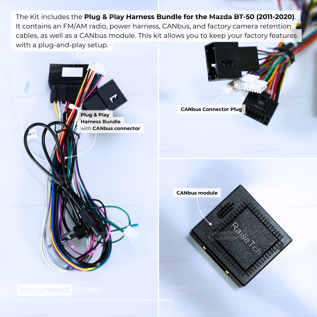 Mazda BT-50 2011-2020 WHOLE NEW FRAME - Premium Head Unit Upgrade Kit: Radio Infotainment System with Wired & Wireless Apple CarPlay and Android Auto Compatibility