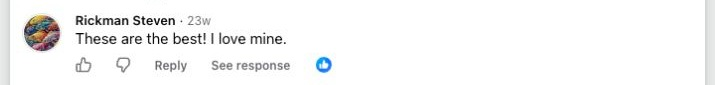 Facebook comment from a Brummstadt customer: 33 facebook post 862742813164808 comment 1580902903129435 rickman steven these are the best i love mine