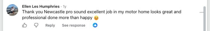 Facebook comment from a Brummstadt customer: 38 facebook post 862742799831476 comment 1020436966827726 ellen les humphries a year a ellen les humphries thank you newcastle pro soun