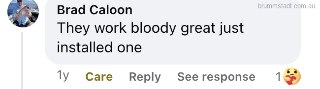 Facebook comment by Brad Caloon, 1 reactions
