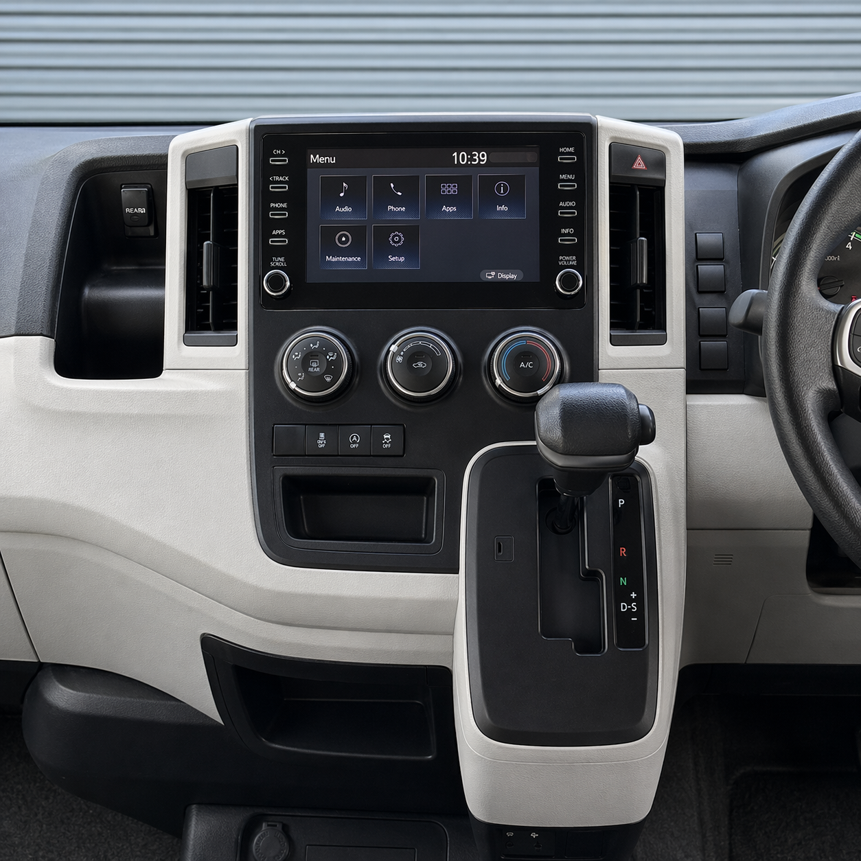 Dashboard with open lower center area